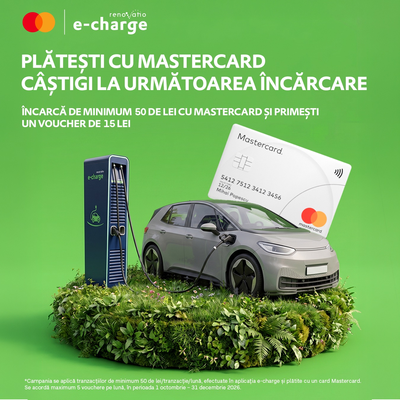 Incarca cu Mastercard si primesti beneficii in aplicatia e-charge